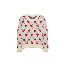 MLB 엠엘비 KIDS 하트 전판 니트 가디건 CLE D.Cream 7FKCH0334-45CRD