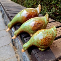 도자기인형 오리 3종 장식품 장식 인형 세트