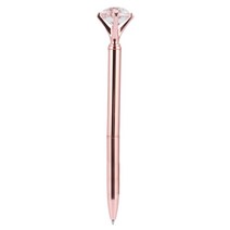 1PCS 휴대용 큰 크리스탈 펜 다이아몬드 볼펜 편지지 보석 Ballpen 홈 오피스 학교 용품 금속 선물, 03 Rose gold