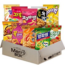 [메리박스] 농심 스낵세트 10종(새우깡+꿀꽈배기+오징어집+양파링+고구마깡+조청유과+벌집핏자+알새우칩+바나나킥+자갈치), 1세트