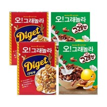 오리온 마켓오 오그래놀라 시리얼 다이제 250g + 초코고래밥 250g, 2세트(다이제 2개+초코고래밥 2개)