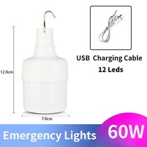 캠핑텐트 USB 충전식 야외 전구 휴대용 텐트 조명 파티오 베란다 정원 배터리 랜턴 바베큐 캠핑, 03 60w, 03 60w