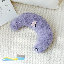 화양년화 강아지 고양이 꿀잠 반달베개 쿠션+반려동물 빗 1개, 퍼플