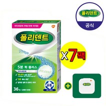 폴리덴트 5분 퀵 의치 세정제 36정x7박스 의치 케이스 증정