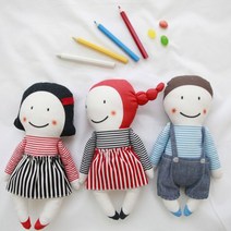 [천삼백케이] [꿈꾸는두부] DIY 태교 바느질 언니오빠 컷트지 애착 인형만들기, 02.단발머리언니
