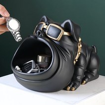피규어장식장 피규어케이스 피규어진열장 북유럽 프랑스 불독 조각 개 동상 동전 은행 안경 키 스토리지 트레이 스낵 플레이트 사탕 상자 홈 인테리어 장식품, b