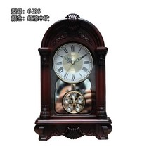 고풍 빈티지 탁상 시계 앤틱 데스크 클락 소품 오브제, 6406 레드브라운