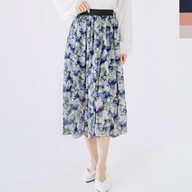 여자 데이트 꽃무늬 봄패션 프릴 밴딩 결혼식 청치마 데님 스커트 여성 여성하의