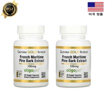 1+1 캘리포니아골드 뉴트리션 프랑스 해송 껍질 추출물 올리고핀 100mg 베지 캡슐 60정
