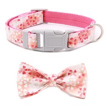 애완동물 애견리드줄 트랜드 코디 리본 강아지산책 고양이, M-중간, 칼라+나비넥타이[더블컬러패턴](핑크)