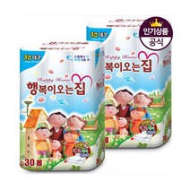 정품 행복 3겹 롤 프리미엄 화장지 휴지 30롤 2팩, 상세페이지 참조