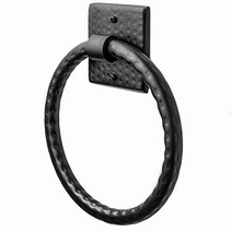 Monarch Abode 19131 Black Hand Hammered Matte Towel Ring, 1