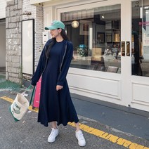 쉐얼유 여성 밤비 크롭후드 롱원피스 투피스 세트