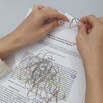 물방울 북마크 페이퍼클립 중형 실버 5P