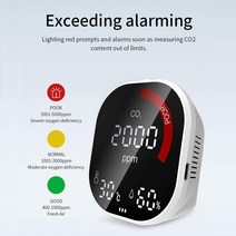 가스 일산화탄소 감지기 알람 실시간 모니터링 기능이 있는 데스크탑 공 모니터 CO2 온도 습도 400-5000 PPM 3in 1