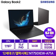 삼성 2021 갤럭시북 15, 그라파이트, 코어i7, 512GB, 16GB, WIN11 Home, NT750XEW-A71AG