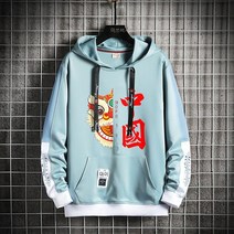 남성복 국조 날염 후드 맨투맨 남성 트레이닝 셔츠 가을 긴팔 상의 남자