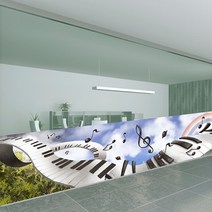 낭만창고nang895-하늘위 춤추는 건반-뮤럴실사 시트지