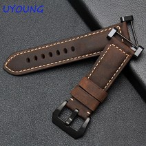 Suunto 순토 시계 호환 가죽 24mm 가죽 스트랩 레더 루프 워치 밴드 고급 시계줄 교체