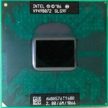 파워딜 인텔 CPU 노트북 코어 2 Duo T9600 6M 캐시/2.8GHz/1066/듀얼 소켓 479 프로세서 GM45, 한개옵션0