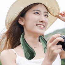 차박 용품 텐트 캠핑 장비 타프팬 실링팬 휴대용 핸즈프리 목 팬 ° 게으른 넥 밴드 팬, 초록