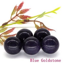 도매 20mm 스톤 비즈 천연 보석 레이키 힐링 라운드 볼 크리스탈 DIY 목걸이 팔찌 쥬얼리 세공 액세서리, 20pc, Blue Goldstone