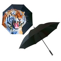 GOOUMAINBERA 블랙 우산용 우산 2팩 - 소형 여행용 휴대용 우산 106.7cm(42인치) 및 대형 골프 우산 152.5cm(62인치) 남성 및 여성용