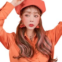가발매니아 퍼스널 컬러 브릿지 웨이브 3피스, 피치코랄, 1개