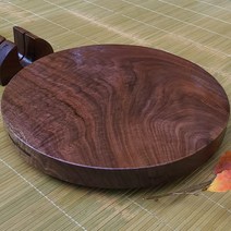 낭구돔베 수제 통원목 월넛 원형도마 나무도마 플레이팅, 받침목 선택안함