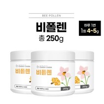 온가족 100% 순수 벌화분 물 꿀 에 타먹는 샐러드 토핑 달달한 비폴렌 결정 분말 가루 파우다 파우더 슈퍼푸드, 3BOX