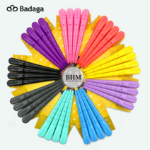 Badaga 바다가 핀셋 악어핀셋 헤어핀 퍼펙트 헤어클립 4개 커트 미용 머리핀, 핑크