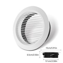 흰색 원형 에어 벤트 루버 그릴 커버 배출구 배기 덕트 환기 75mm 100mm 125mm, [05] Straight louver, [03] 125mm