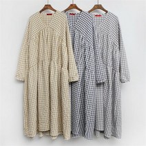 빅사이즈사랑해요 C530L101 브이체크플레어원피스 GR