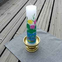 선우몰 원기둥연꽃초 기도초 제사 행사 연꽃 전사 불교양초, 단품