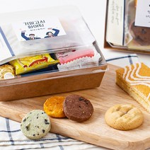 쿠키+과자 도시락 포장 수능 간식 답례품 꾸러미 세트 개별 포장 단체 학생 어린이 회사 간담회 체육대회 어린이날 시보해제 결혼식 돌잔치, 25QO_수제미니쿠키 도시락 간식세트, 1세트