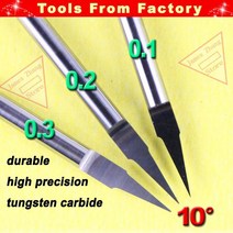 우드라우터 머신 기계 10pcs 3.175MM Shk 10deg 0.2mm 카바이드 CNC 라우터 도구 나무 기계 V 모양 조각 PC, 08 J3 9001