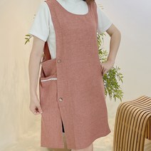데코나인 어린이집앞치마 유치원 원피스 선생님 주방 무지 레이스 공방 엘르, 엘르앞치마-브릭레드