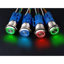 DC/AC 12~24V/220V 12/16/19/22mm LED 크롬 스위치 푸쉬온 푸쉬락 DIY버튼 연결커넥터포함, 22mm, 03.전원푸쉬온, 화이트