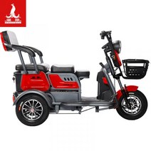 농업용 전동차 부모님 아버지 삼륜차 전기자전거 삼륜 3륜바이크 로얄알로이 3발 오토바이 4륜 노인 전동스쿠터, 48V, GT5 China Red 20AH 납축 배터U