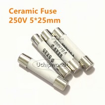 세라믹 퓨즈 5x25mm 250V RO55 500mA 0.5A 1A 2A 3A 4A 5A 6A 8A, 08 2A_01 RO55 5x25mm 250V