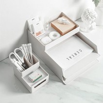 적층식 모듈형 데스크 오거나이저 서류 문구 책상 정리함, 미디움
