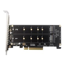 PCI-EX8 듀얼 디스크 NVME M.2 MKEY SSD RAID 어레이 확장 어댑터 마더 보드 PCI-E 분할 카드 (전체 높이 보드), 보여진 바와 같이