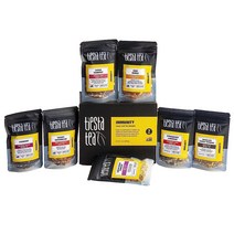 Tiesta Tea 탑8 페이보릿 티 샘플러 드라이 플라이트 세트 높은 카페인에서 무카페인까지 핫 앤 아이스 잎 차 버라이어티 팩 녹차 허브차 홍차 차이티 포함 샘플 파우치 8개, 허벌 & 루이보스 티 샘플러 세트
