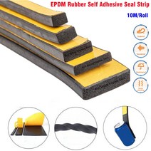 지붕방수시트 방수시트 옥상방수시트 EPDM 자체 접착 플랫 고무 씰 스트립 스폰지 씰링 EVA 블랙 폼 단면 충돌 방지 개스킷 신제품, 5mm x 10mm x 10m