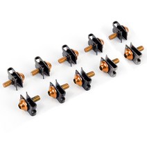 10pcs 오토바이 스쿠터 알루미늄 M5 5mm 페어링 볼트 패스너 클립 나사 스프링 너트 금속 자동 교체 부품, 주황색, 5x16mm