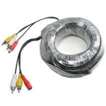 위dmnsu_Coms CCTV 케이블 30m - 2RCA + DC 5.5 전원 검정색 CCTV부품 보안TV CCVT카메라 CCTV악세사리 CCTV용품 감시♥sus, ♥susater