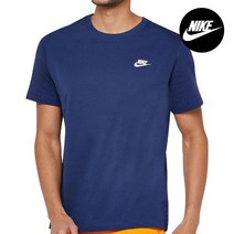 나이키 NSW 클럽 반팔티 네이비 남자 스포츠 트레이닝 여름 기본티 면티 라운드티 상의 AR4997-410