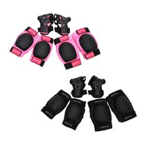 아동용 인라인스케이트 자전거 킥보드 보호대 KS-305 아동용 주니어 성인용 자전거 인라인 스케이트보드 킥보드 보호장비 무릎 팔꿈치 손목 보호대 세트, 블랙S