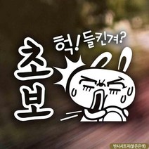 자동차용품전문쇼핑몰 헉들킨겨초보 반사 내차꾸미기 인테리어 텍스트 문구