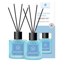 홈닥터 기분좋은 디퓨저 140ml x 2p + 섬유스틱 10p 세트 방냄새 & 잡냄새제거, 오션/벚꽃향, 1세트
